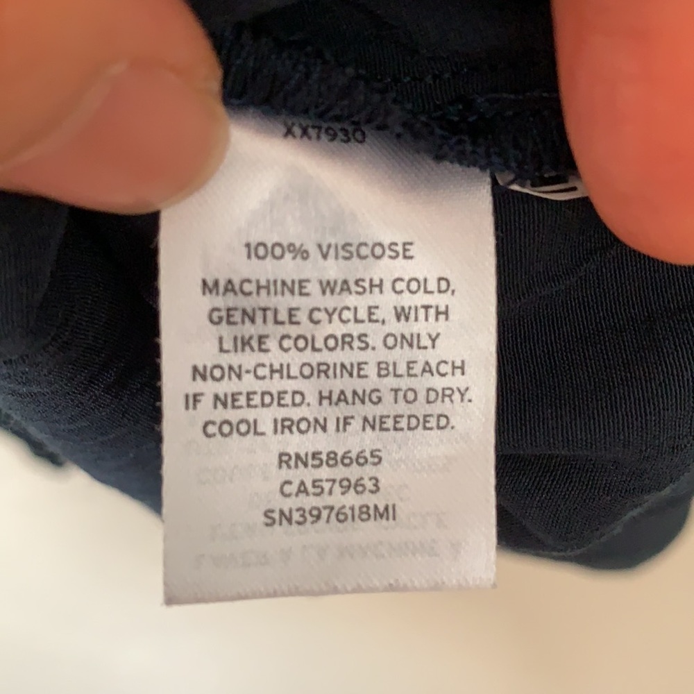 Worn Once/Euc Something Navy Collarless Blouse - image 8